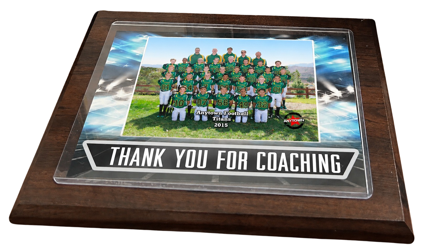 Basic Thank You 7x9” Coach Plaque with 5x7 Team Photo
