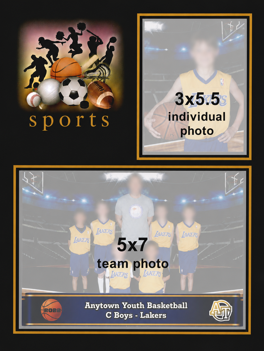Rookie Package 1-3x5 Photo, 1-5x7 Photo, Cardboard Frame