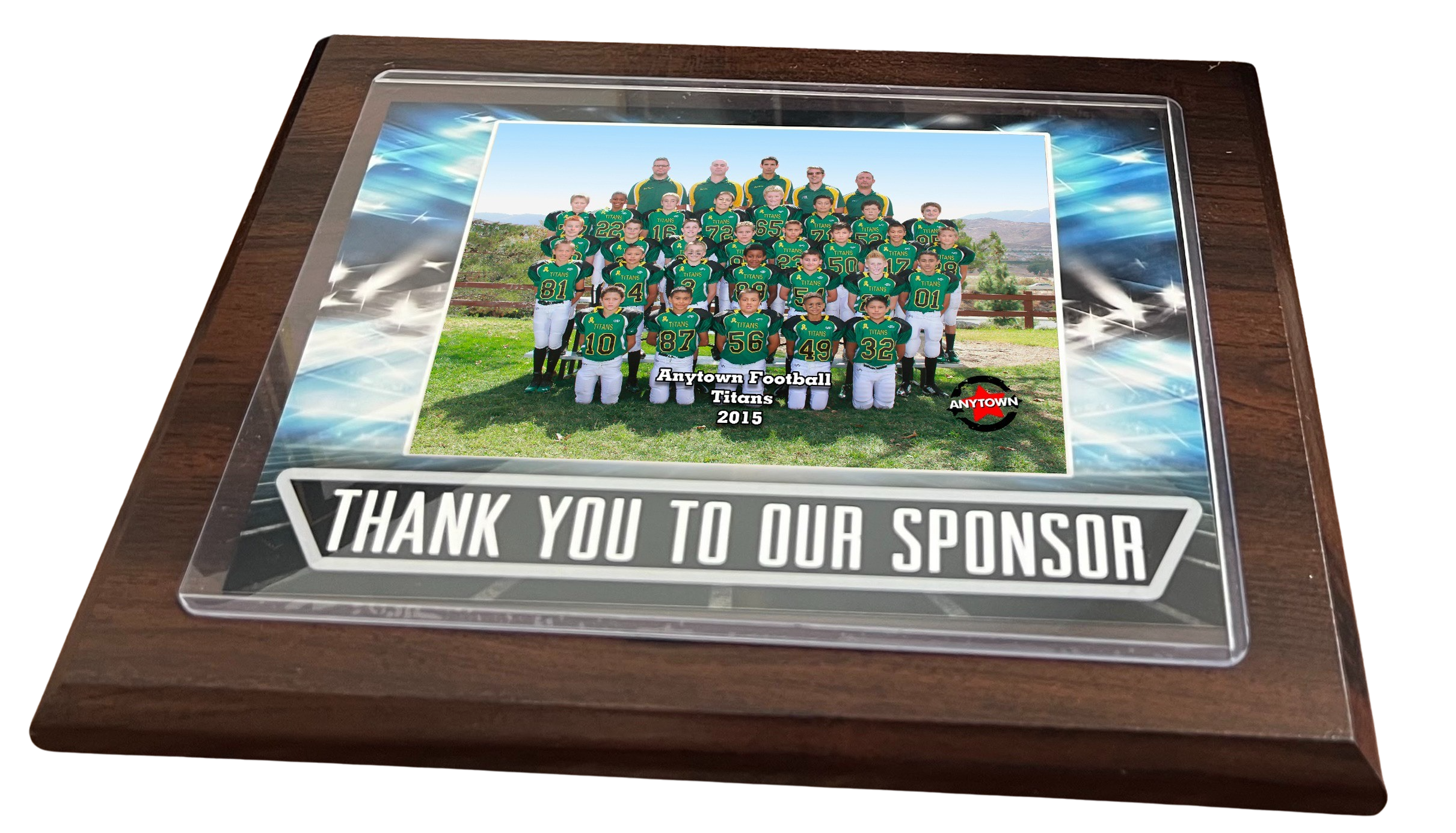Basic Thank You 7x9” Sponsor Plaque with 5x7 Team Photo